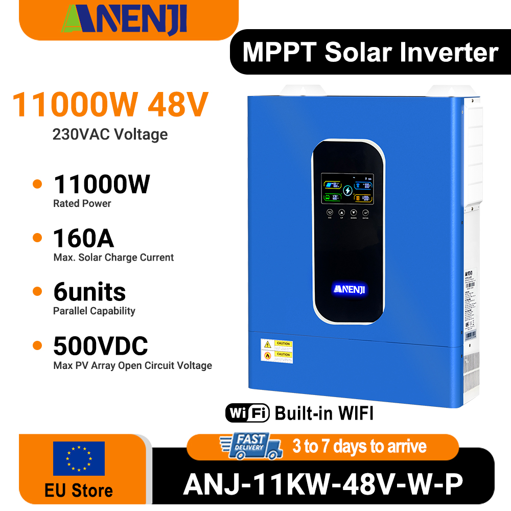 Hybrid Solar Inverter 5.5Kw Mppt 48V - ANENJI 11KW 48V Hybride Omvormer Dubbele