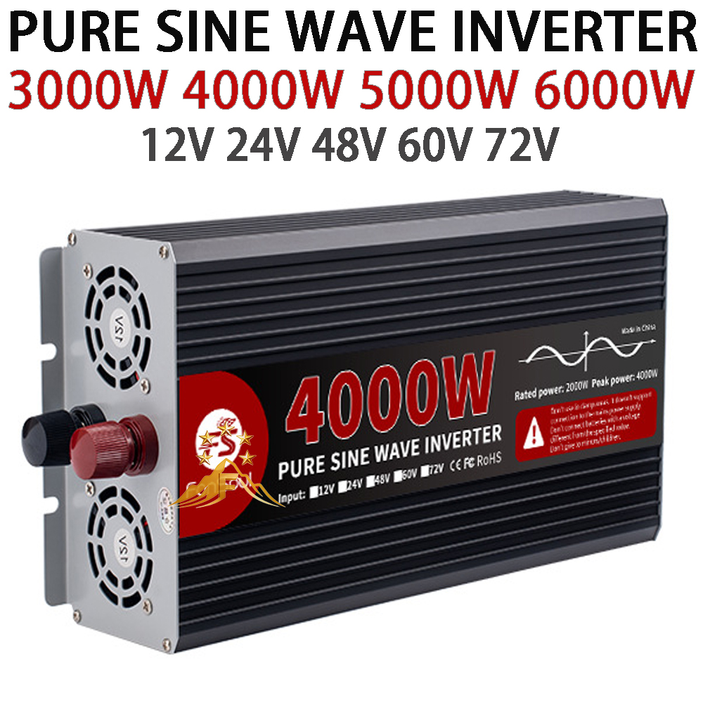 Pure Sine Wave Inverter 5000W 48V 220V - Real Power Zuivere Sinusgolf Omvormer 4000W