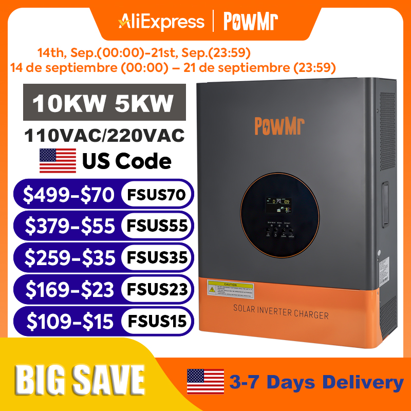 PowMr 10KW 5KW Split-Phase Omv - Split Phase Inverter 10Kw 110V 220V recensie en prijs