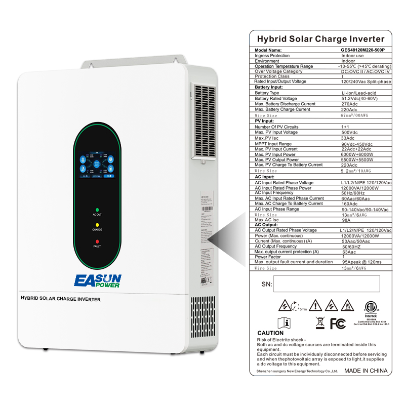 EASUN POWER 120V/110V 12KW hyb - Grid Tie Inverter Limiter 2000W recensie en prijs